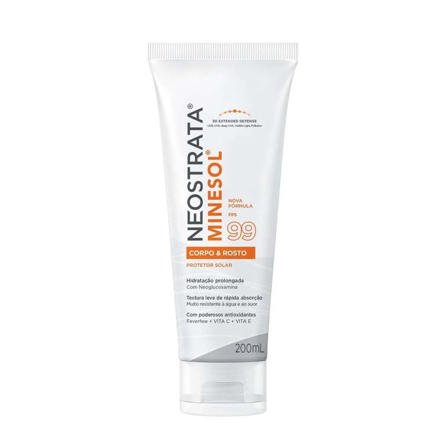 Neostrata Protetor Solar Corporal Facial Fluido Hidratante Antioxidante FPS 99 Minesol 200ml