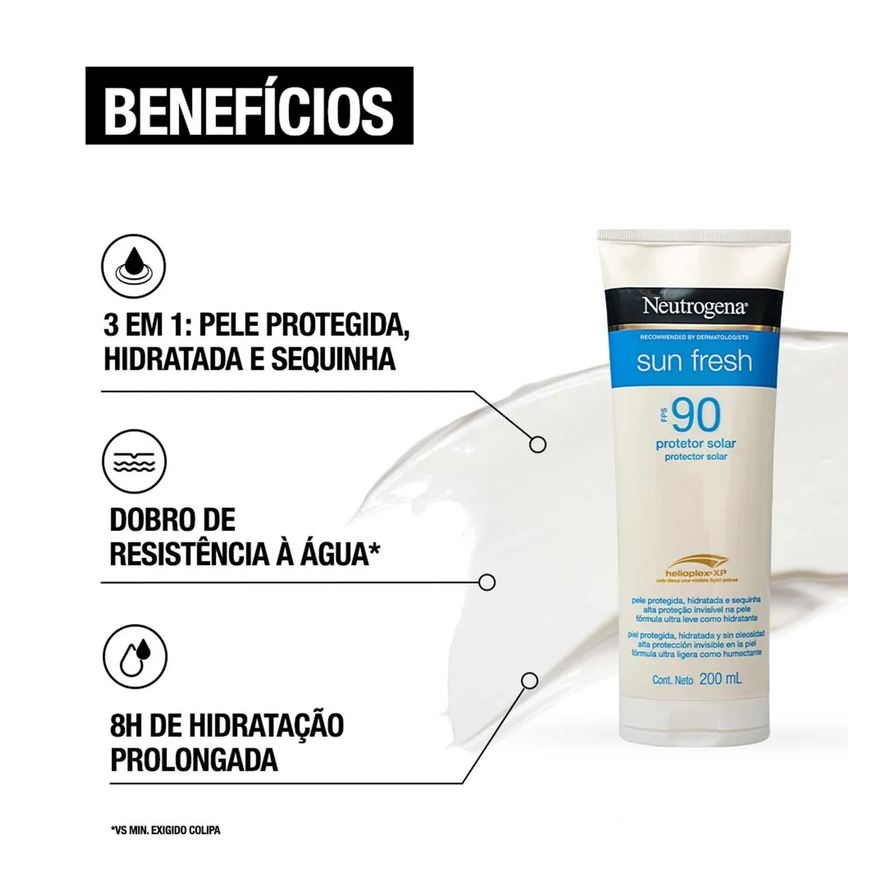 Neutrogena Protetor Solar Corporal Loção FPS 90 Sun Fresh 200ml