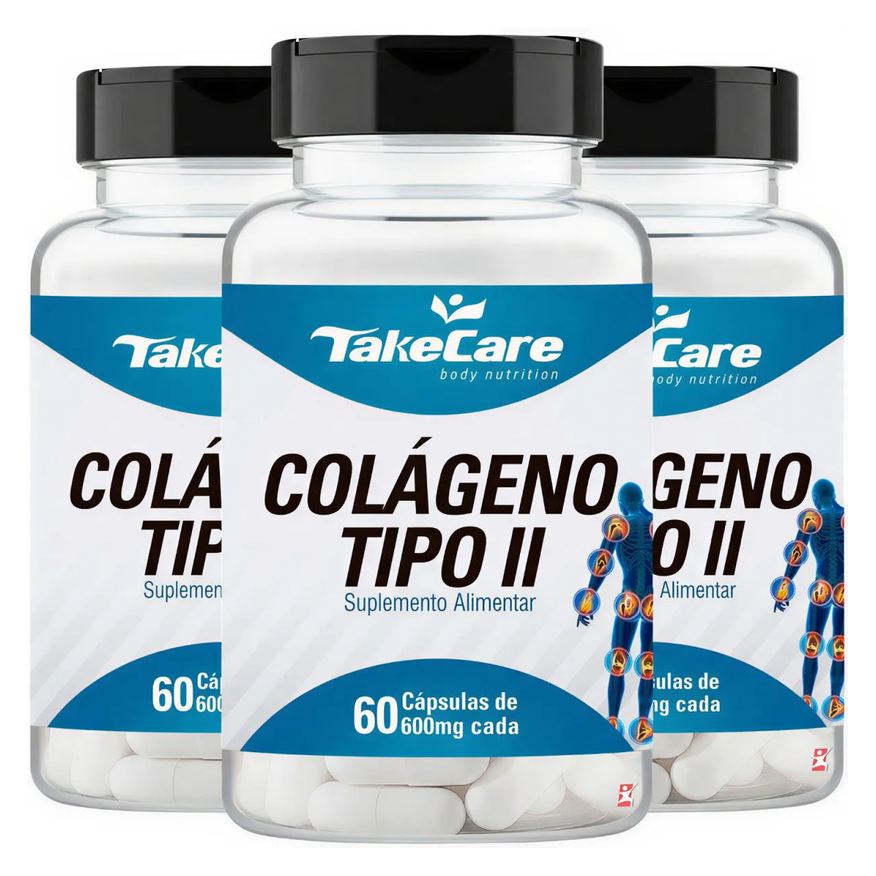 Take Care Kit 3 Colágeno Tipo 2 Puro Não Desnaturado Total 180 Cápsulas