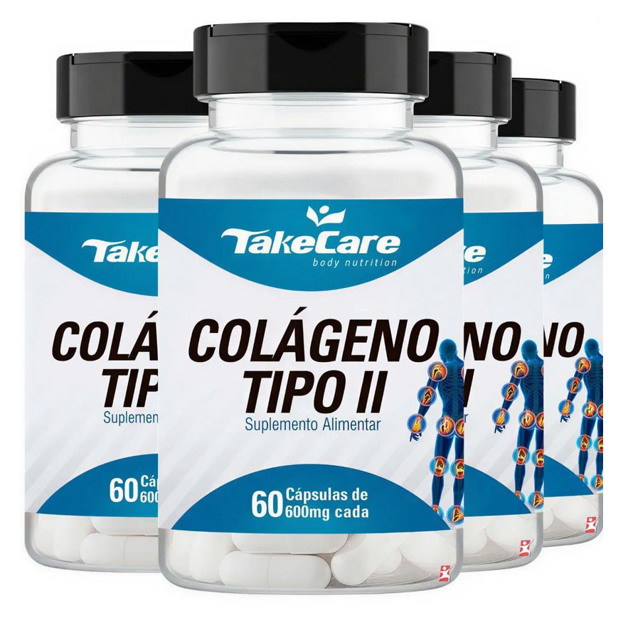 Take Care Kit 4 Colágeno Tipo 2 Puro Não Desnaturado Total 240 Cápsulas