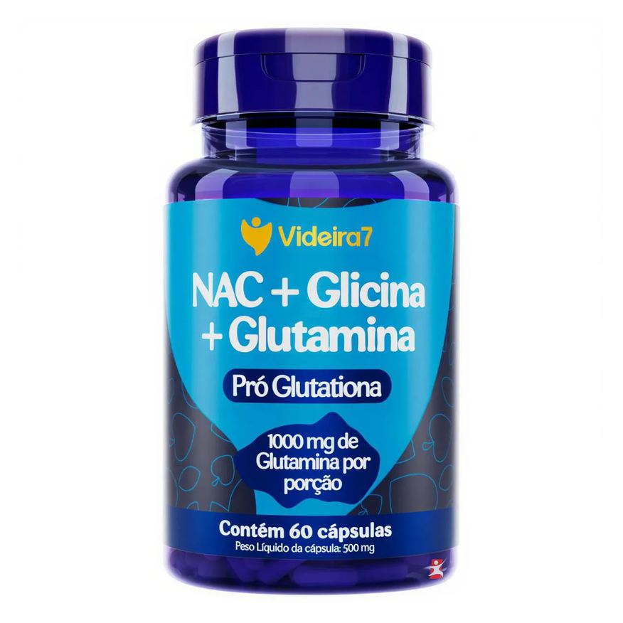 Videira7 Nac + Glicina + Glutamina - Pró Glutationa 60 Capsulas Acetilcisteina - Videira 7