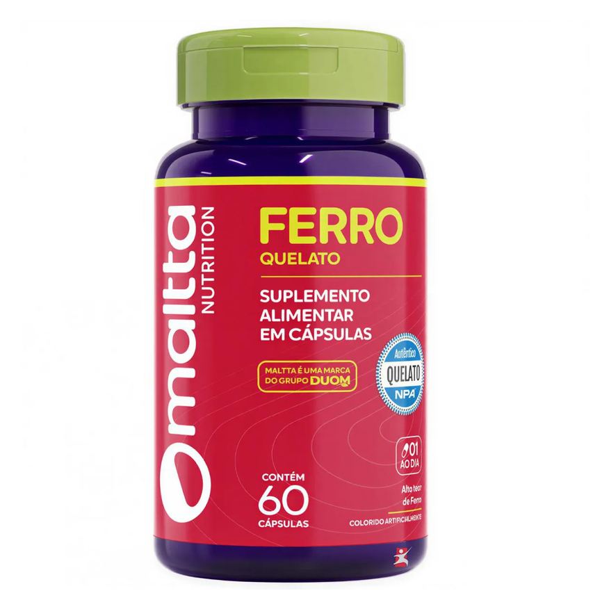 Maltta Nutrition Ferro Quelato Alto Teor de Concentração 1 ao Dia 60 Cápsulas