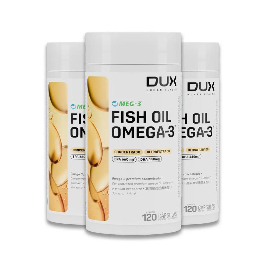 Dux Nutrition Kit 3 Ômega 3 Dux Fish Oil 430mg 120 Cápsulas