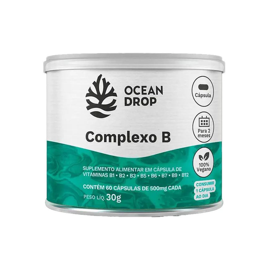 Ocean Drop Complexo B Suplemento 500mg - 60 Cápsulas