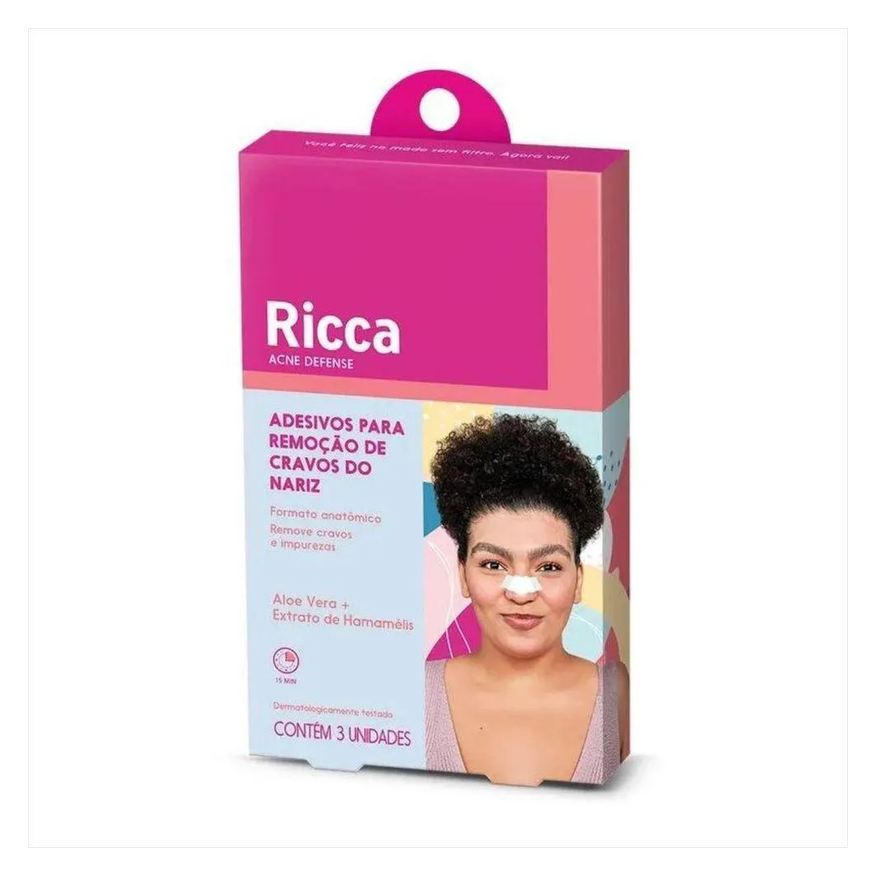 Ricca Adesivo para Retirar Cravos do Nariz 3Pcs