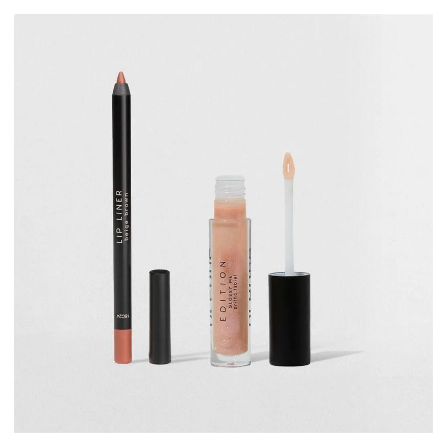 Océane Kit Lápis de Contorno Labial Nude + Brilho Labial Transparente Edition (2 Produtos)