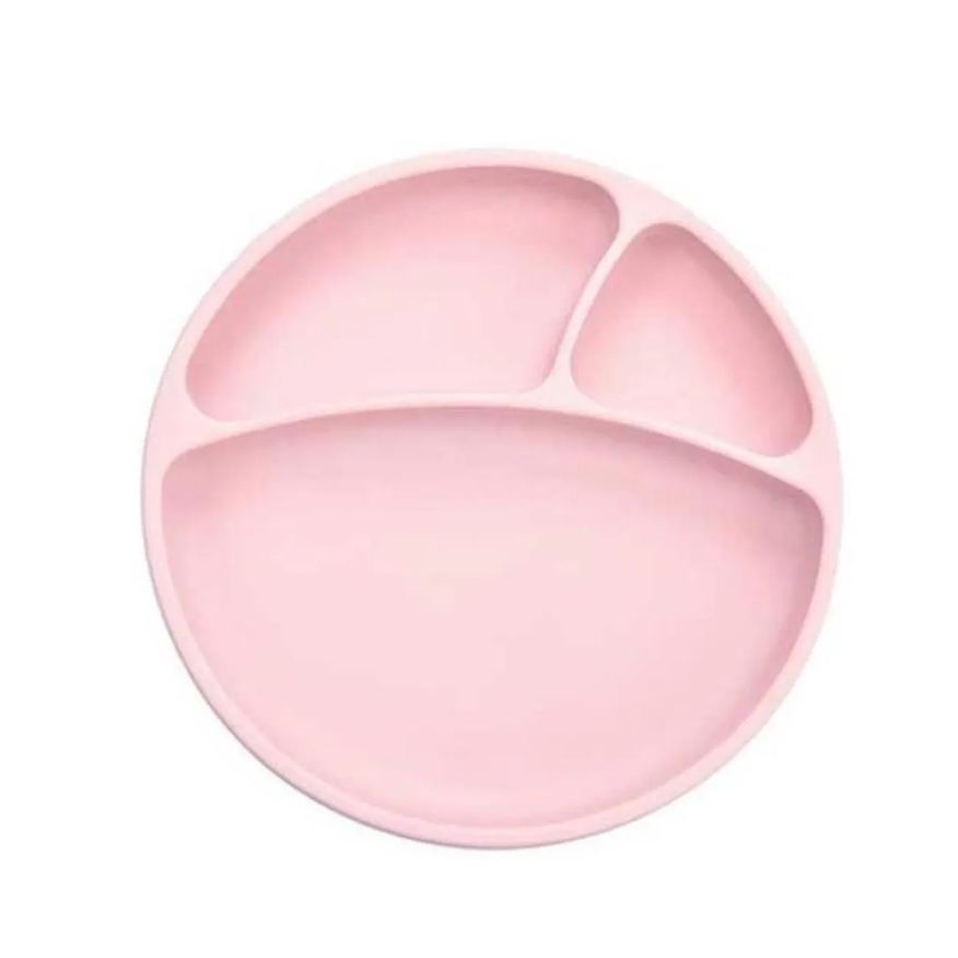 Minikoioi Prato Infantil de Silicone com Divisórias e Sucção Portions Pinky Pink