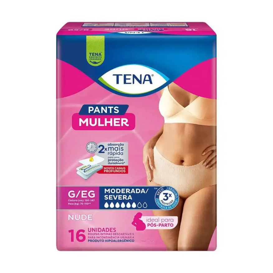 Tena Fralda Geriátrica Pants Mulher Rosa G/Eg Nude 16 Unidades