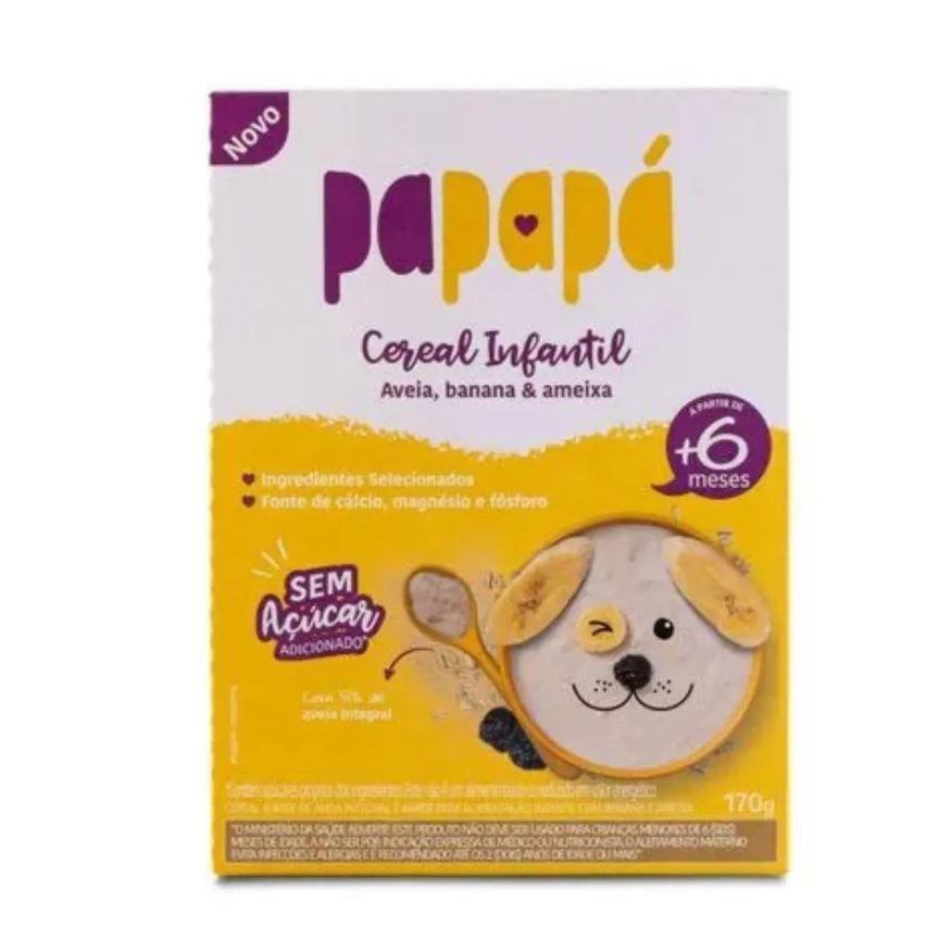 Papapá Cereal Infantil Aveia Banana Ameixa Caixa 170g Papapa