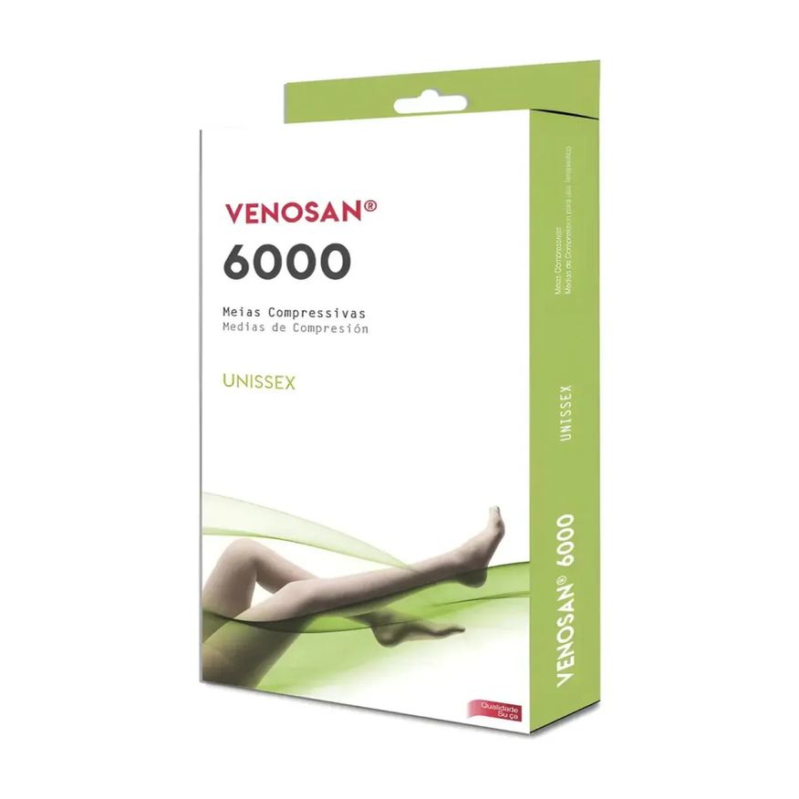 Venosan Meia Elástica Panturrilha 3/4 Unissex Bege 20-30Mmhg sem Ponteira - 6000 P
