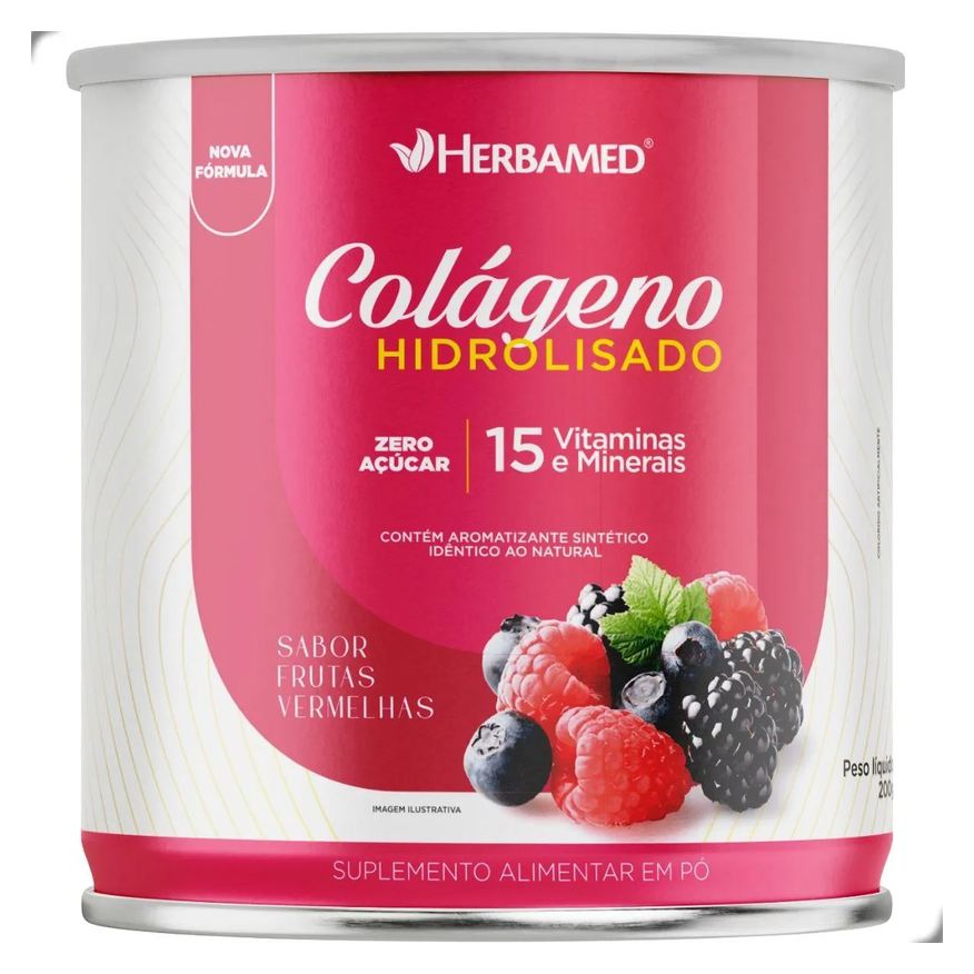 Herbamed Colageno Verisol com Hialuronico Q10 Biotina 200g Frutas Vermelhas