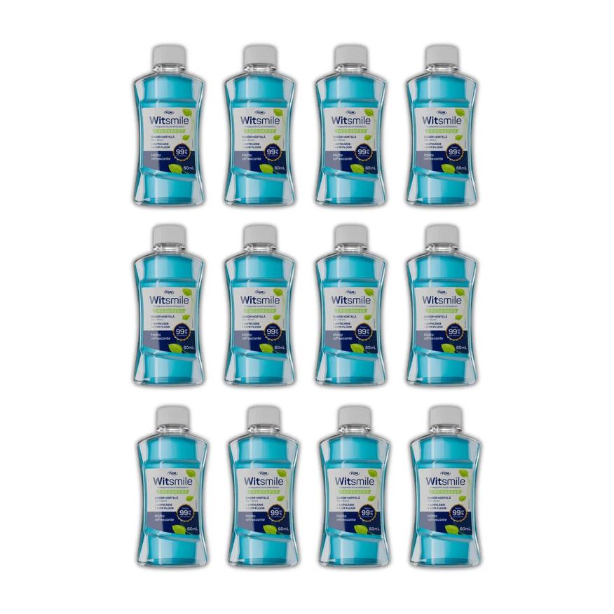 Fgm Kit 12 Enxaguante Antisséptico Bucal Witsmile Freshness 60ml