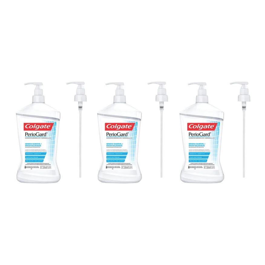 Colgate Kit 3 Enxaguante Antisséptico Bucal Periogard com Válvula Pump 2L