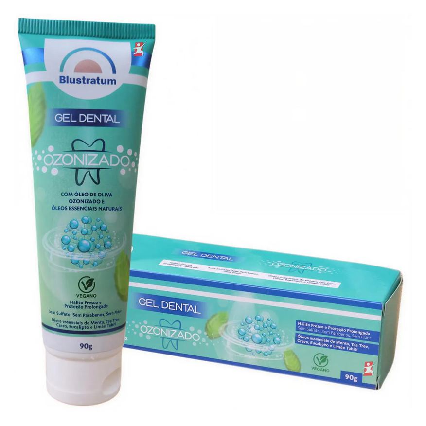 Blustratum Gel Dental Ozonizado + Óleos Essenciais Vegano 90g