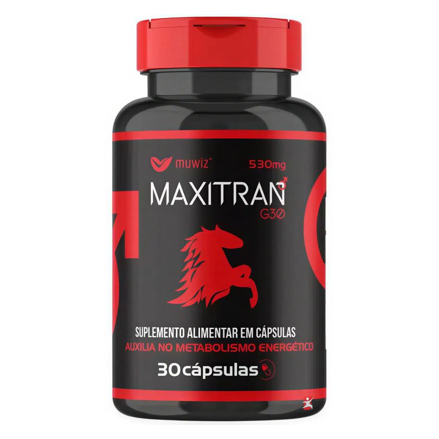 Muwiz Maxitran G30 - Boro + Cafeína + Guaraná + Vitaminas C D e B3 B9 + Selênio 30 Cápsulas