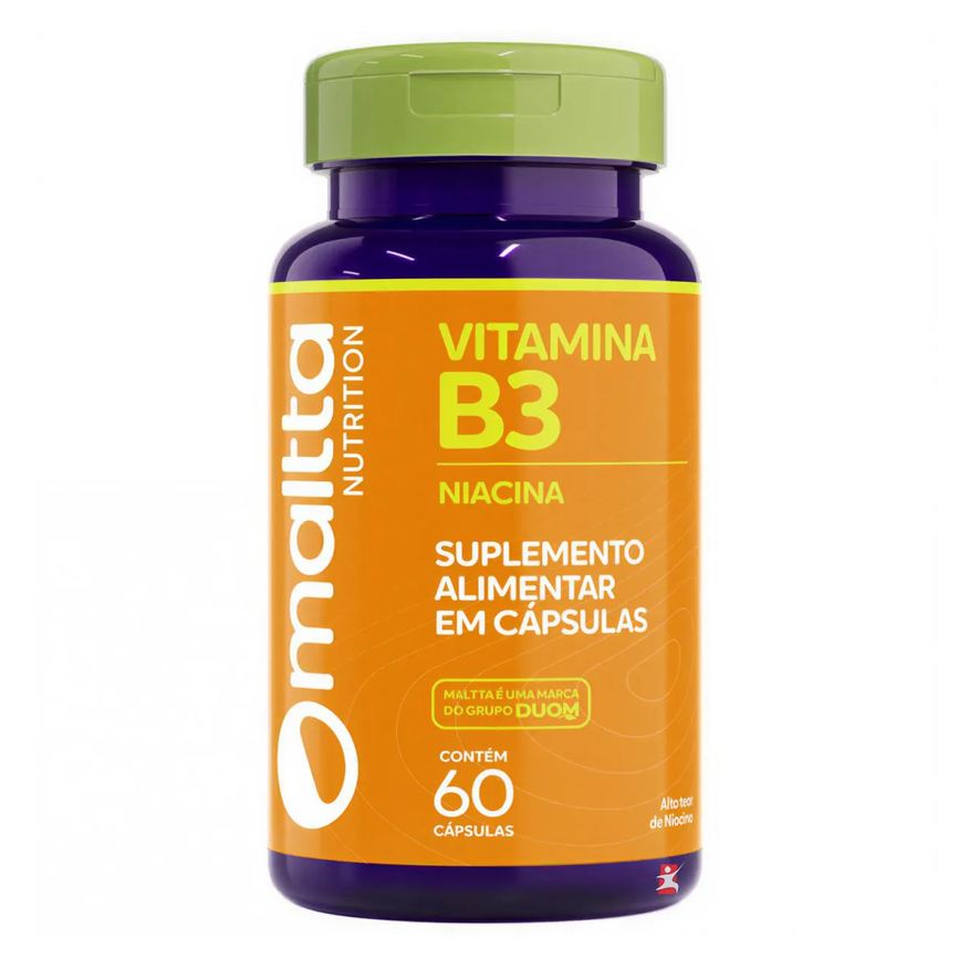 Maltta Nutrition Vitamina B3 Concentrada Niacina 1 ao Dia com 60 Cápsulas