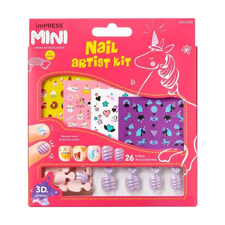 Kiss New York Kit Mini Unhas Autocolantes Infantil Impress Nail Artist Ima300B