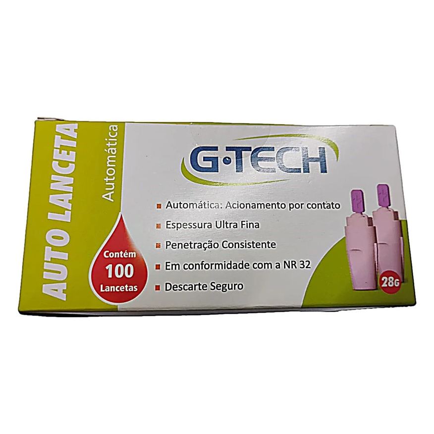 G-Tech Auto Lanceta Automática 28g - 100 Unidades