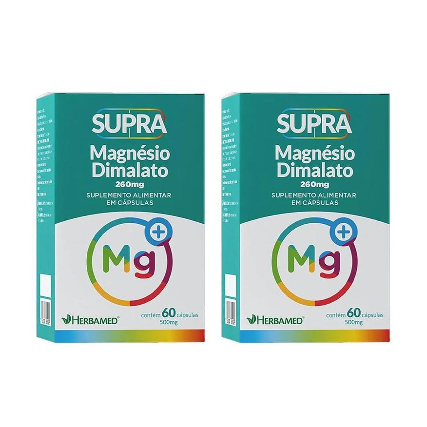 Herbamed Kit 2 Supra Magnésio Dimalato Suplemento - 60 Cápsulas