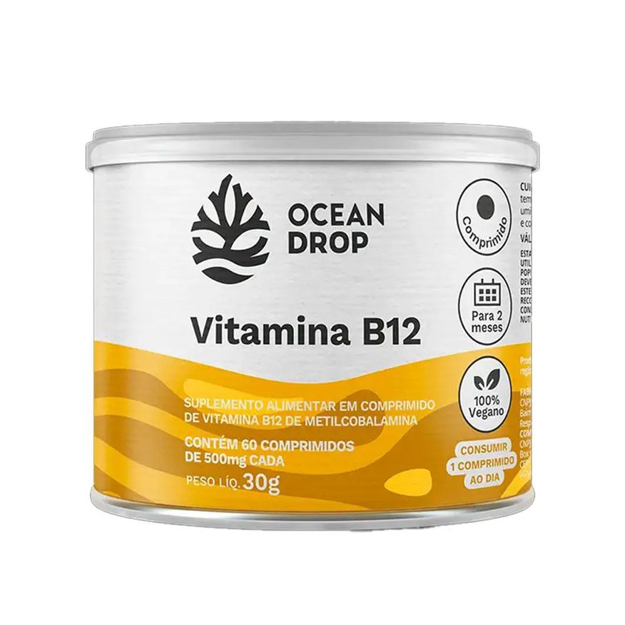 Ocean Drop Vitamina B12 500mg Metilcobalamina 60 Cápsulas