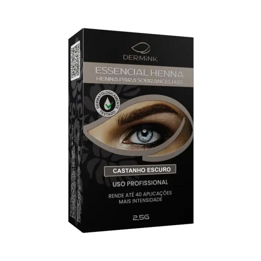 Dermiwil Essencial Henna Dermink para Sobrancelhas 2,5g Várias Cores Castanho Escuro