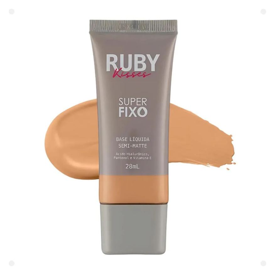 Kiss New York Base Líquida Ruby Kisses Super Fixo Semi-Matte Cor 130 28ml