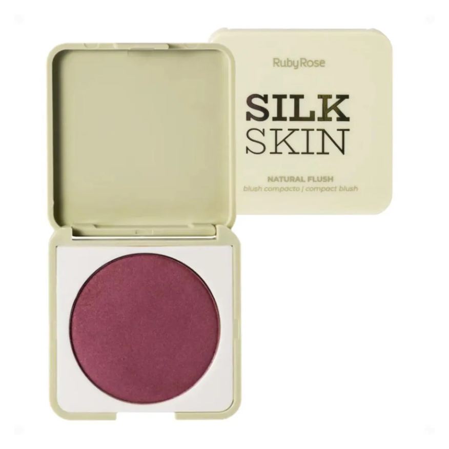 Ruby Rose Blush Compacto Silk Skin Natural Flush Deep Plum Hb-T1001-4