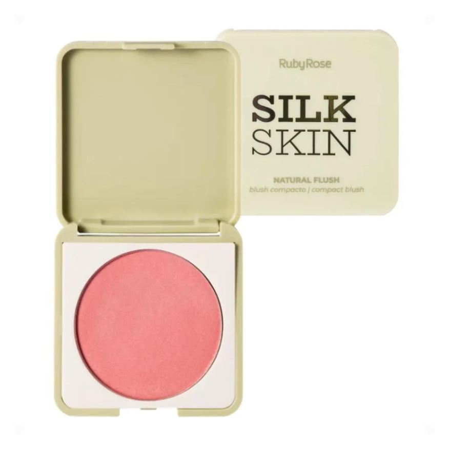 Ruby Rose Blush Compacto Silk Skin Natural Flush Peach Glow Hb-T1001-1