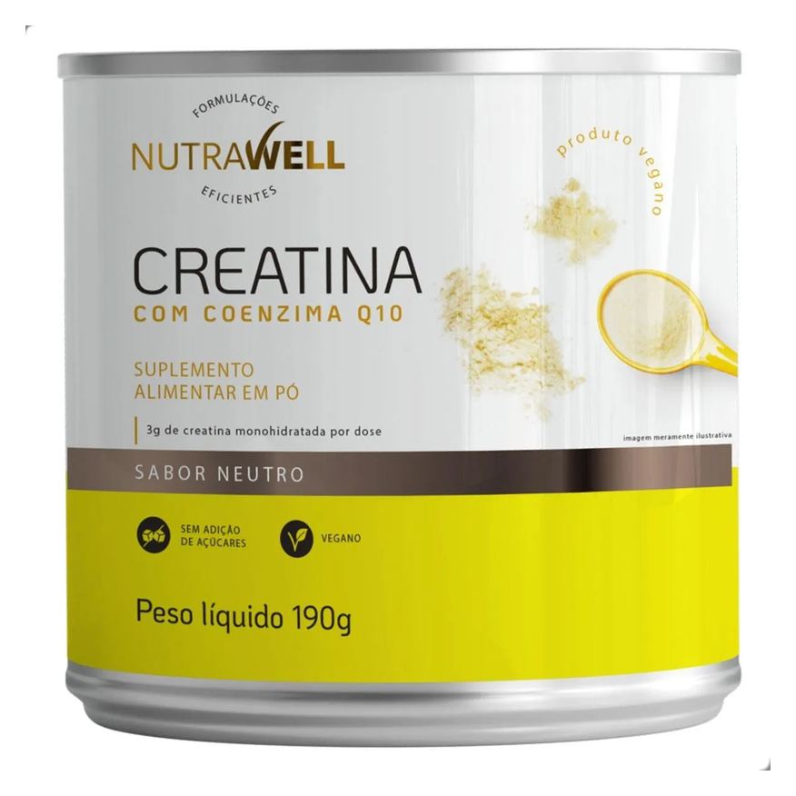 Nutrawell Creatina com Coenzima Q10 Coq10 190g Neutro