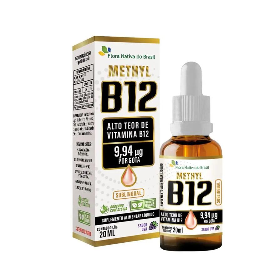 Flora Nativa Do Brasil Vitamina B12 Uva 20ml - Metilcobalamina 9,94 Mcg Por Gota - Flora Nativa