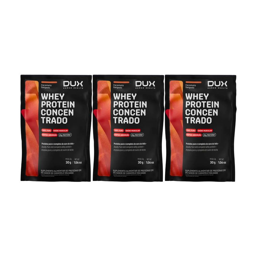 Dux Nutrition Kit Dux Whey Protein Concentrado Caramelo Salgado 30g 3 sachês