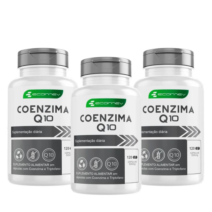 Ecomev Coenzima 120 Cápsulas 3 KIT 6 Meses Tratamento