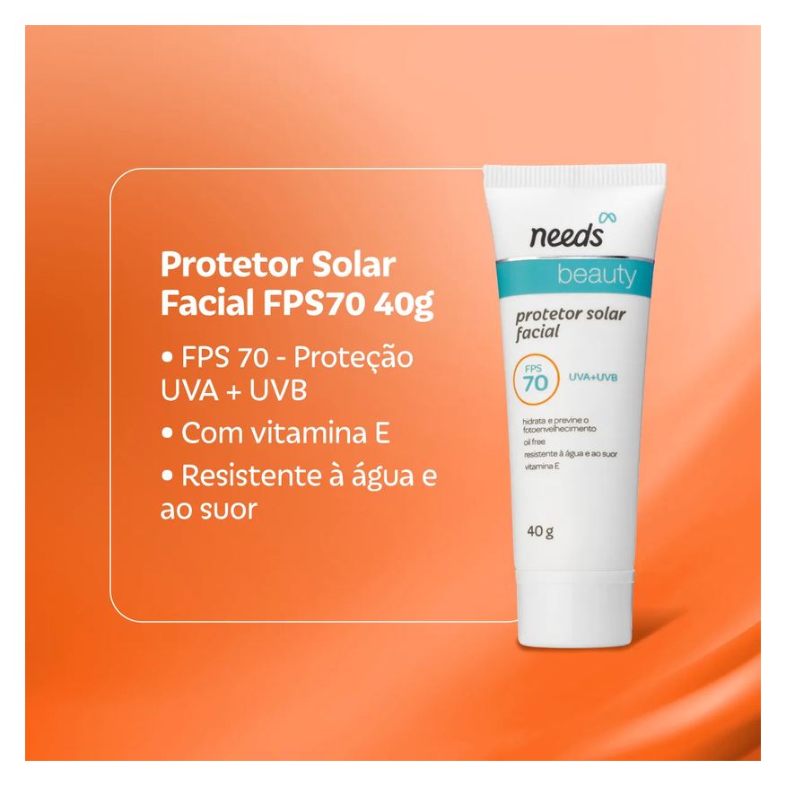 Needs Kit Protetor Solar Facial FPS 70 40g + Corporal FPS 50 Aerossol 200ml