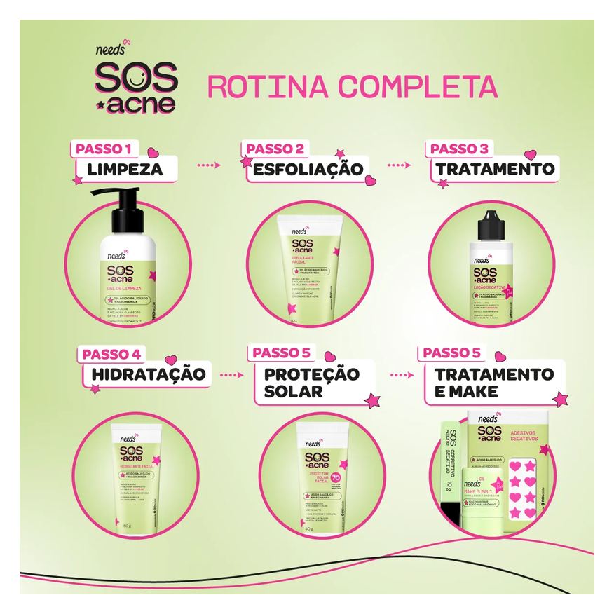 Needs Protetor Solar Facial SOS Acne FPS 70 40g