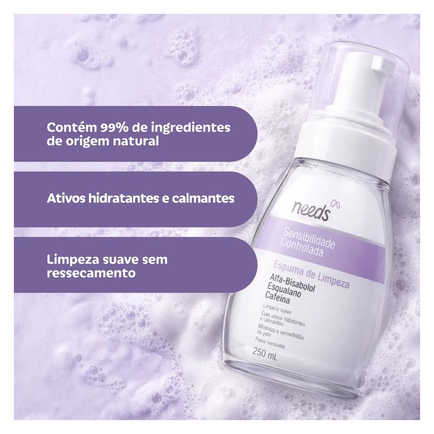 Needs Espuma Facial Peles Sensíveis 250ml