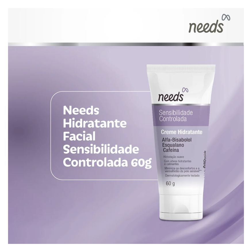 Needs Creme Hidratante Facial Peles Sensíveis 60g