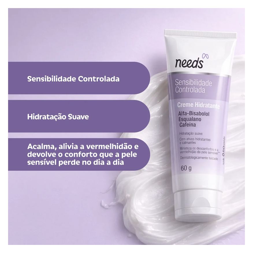 Needs Creme Hidratante Facial Peles Sensíveis 60g