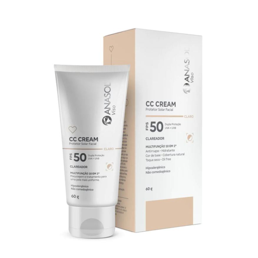 Anasol Prot Solar Viso 60g Cc Cream Claro Fps50 Clareador