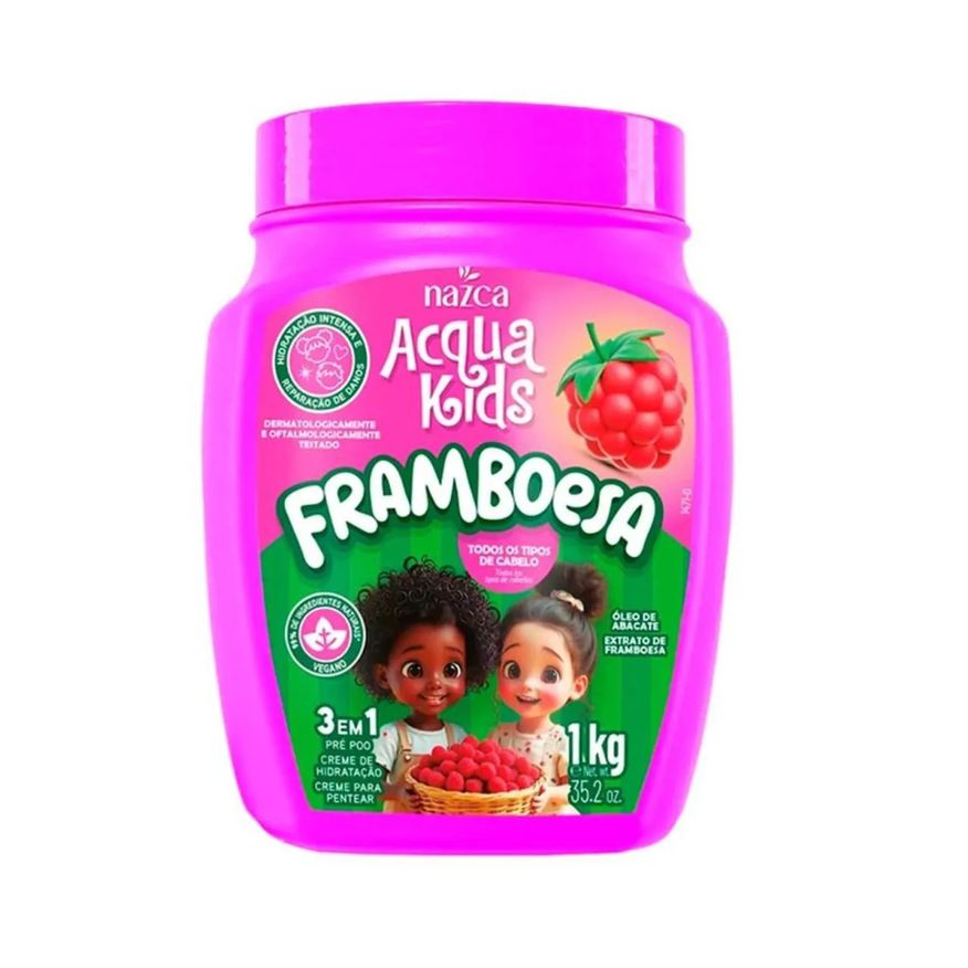 Nazca Creme Pentear Acqua Kids 3X1 1kg Framboesa