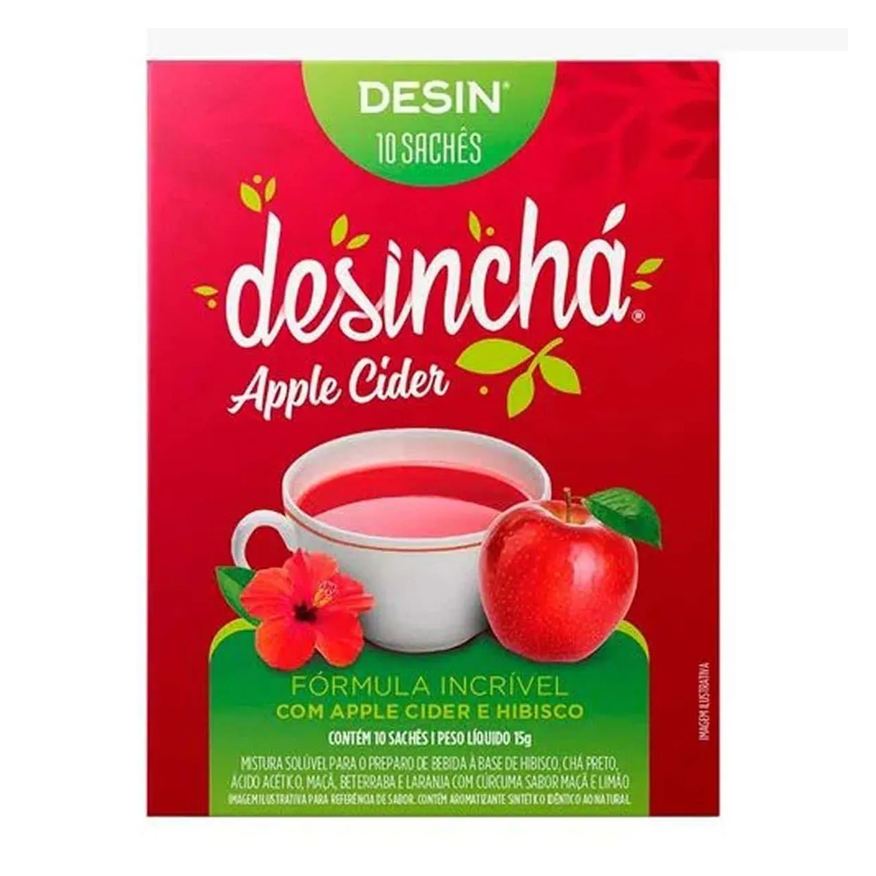 Desincha Desin Apple Cider - 10 Sachês - Desinchá