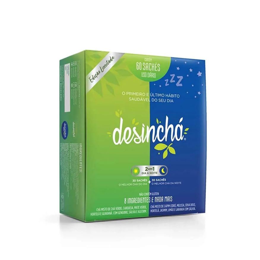 Desincha Desinchá Misto - 30 Sachês Dia + 30 Sachês Noite - Desinchá