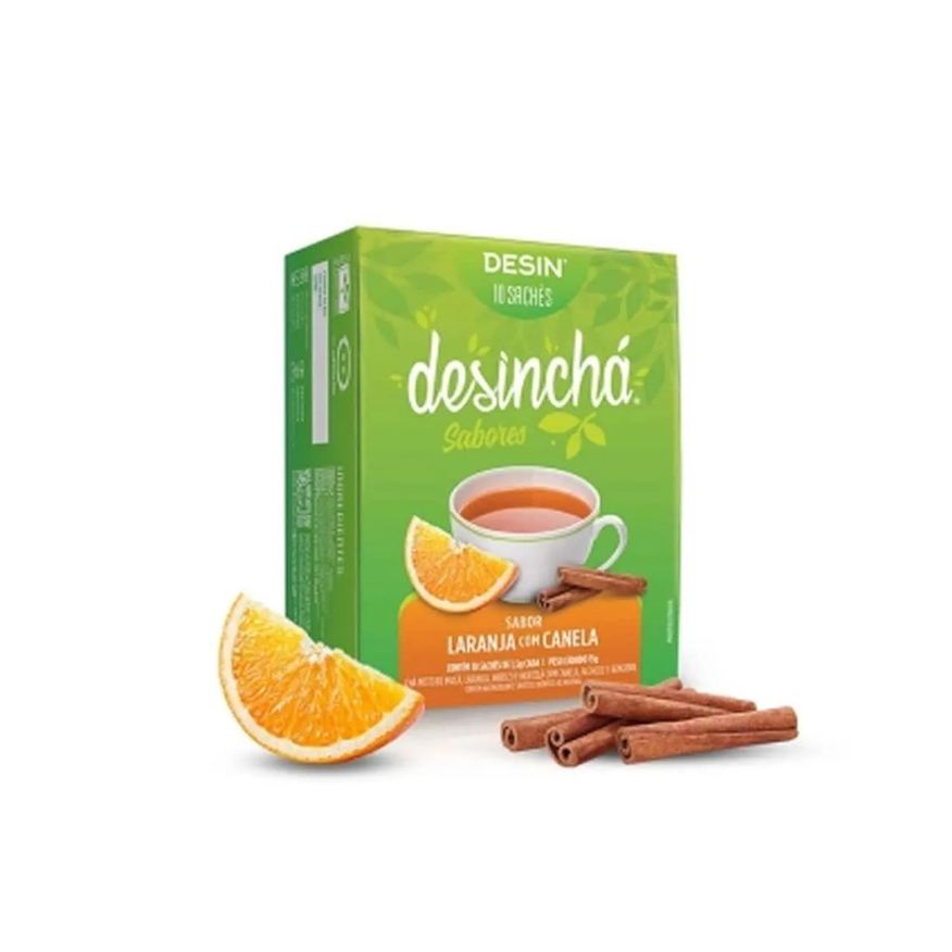Desincha Desinchá Sabores - 10 Sachês Laranja com Canela - Desinchá