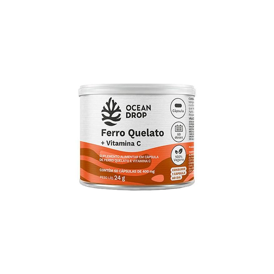Ocean Drop Ferro Quelato + Vitamina C - 60 Cápsulas 400mg