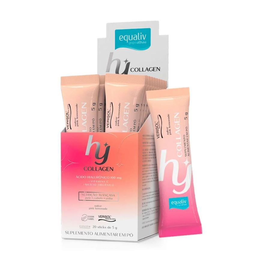 Equaliv Hy Collagen - 20 Sachês 5g Pink Limonade