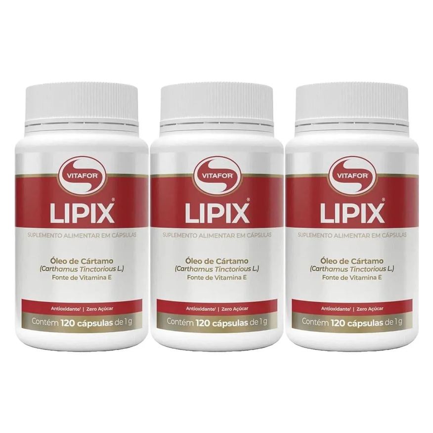 Vitafor Kit 3X Lipix Óleo de Cártamo - 120 Cápsulas