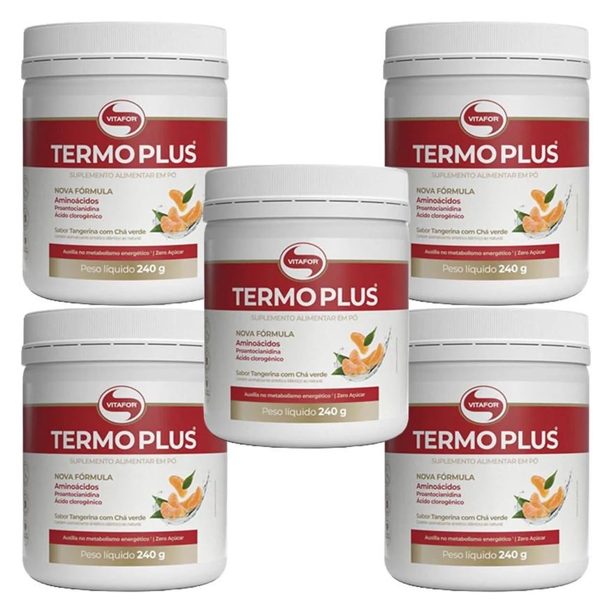 Vitafor Kit 5X Termo Plus - 240g Tangerina com Chá Verde