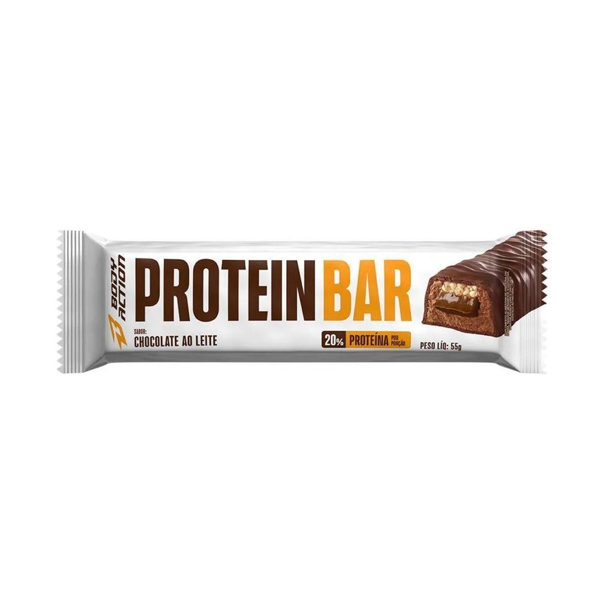 Body Action Protein Bar - 1 Unidade de 55g Chocolate ao Leite - Bodyaction