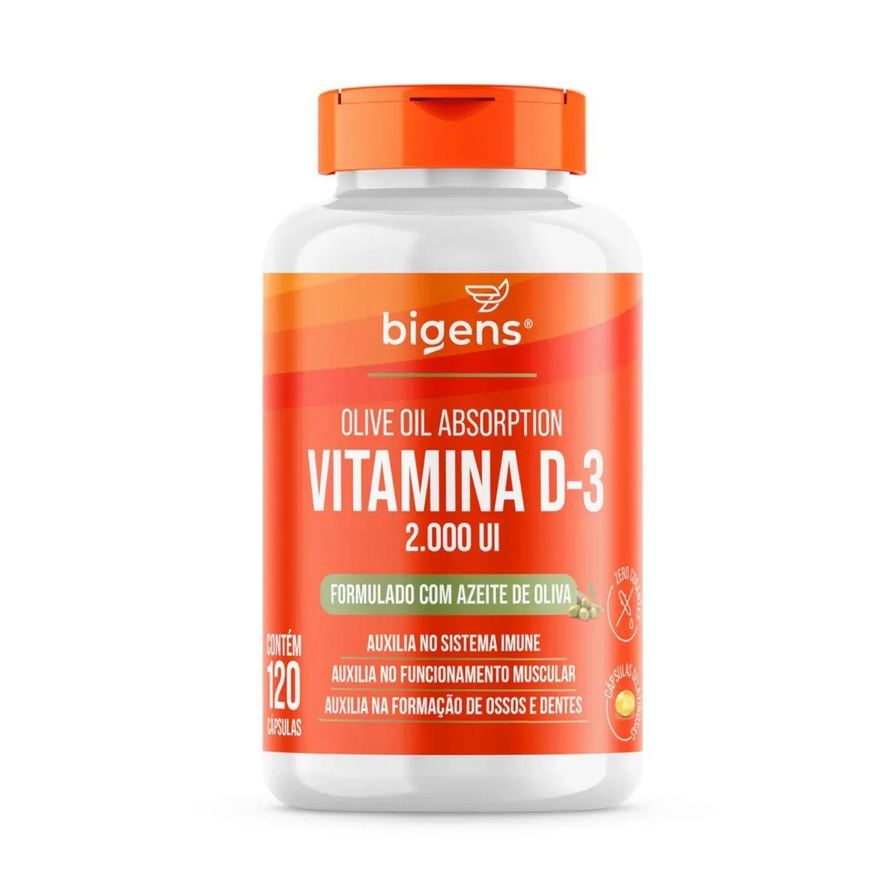 Bigens Vitamina D3 2000Ui Óleo de Oliva - 120 Cápsulas