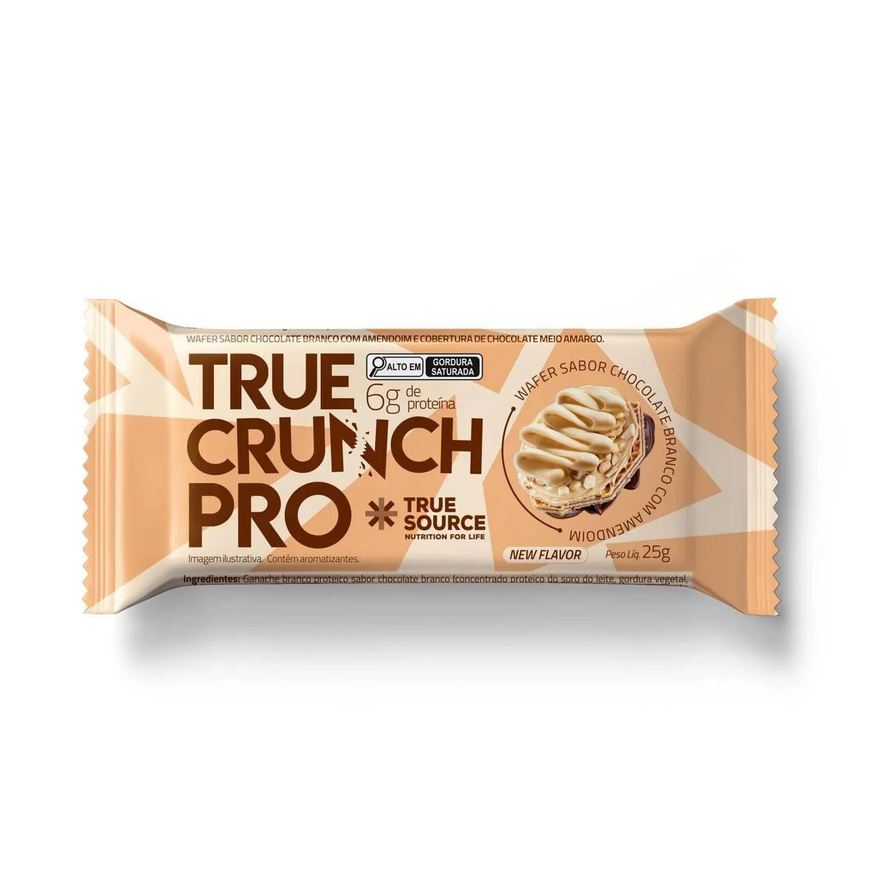 True Wafer Crunch Pro - 1 Unidade de 25g Chocolate Branco com Amendoim - True Source