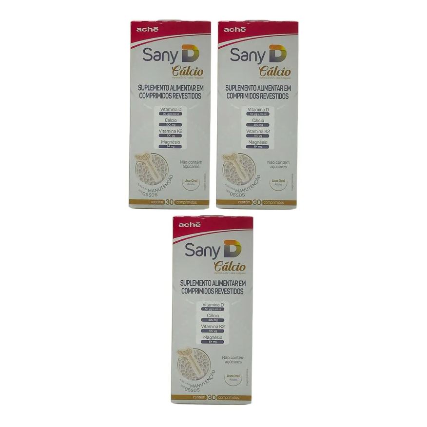 Sany D 3 Caixas Sany D3 + K2 + Cálcio + Magnésio 30 Comprimidos